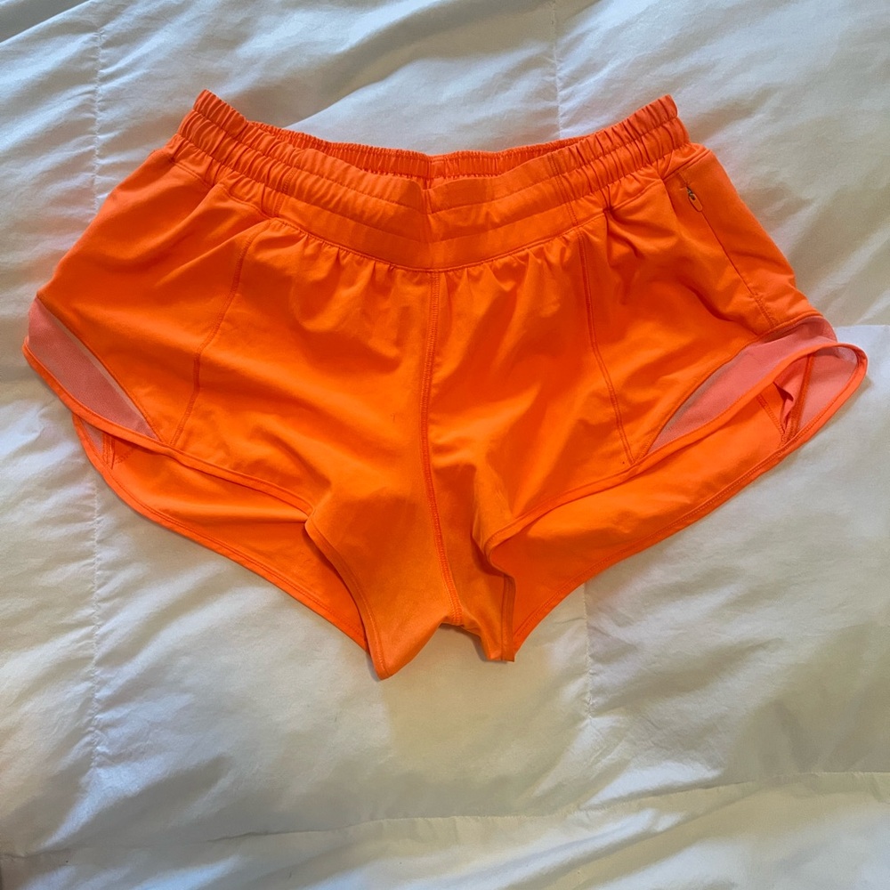 Lululemon Athletica Orange Athletic Shorts Lightweight Moisture-Wicking